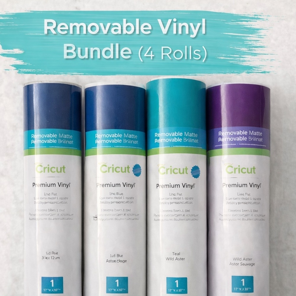 Cricut Premium Vinyl Removable Matte Bundle Lot (4 Rolls) New Unopened